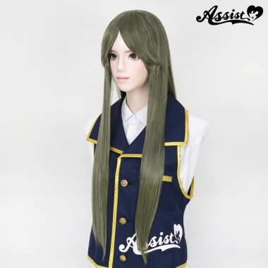 Long Wig with 1 Round Skin Top　Spinich Green NSPG-158