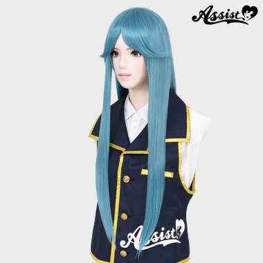 Long Wig with 1 Round Skin Top Mist Blue NRB-72