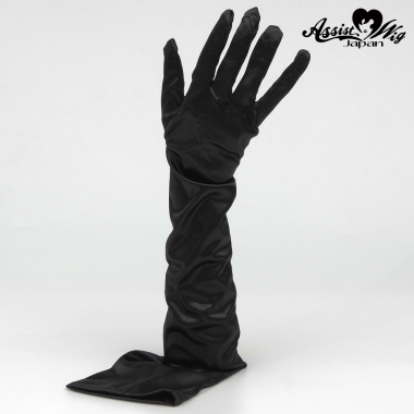 Satin gloves (long)　Black