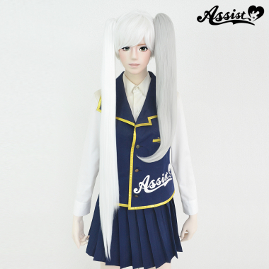 Volume Clip-in Wig　White Silver 60