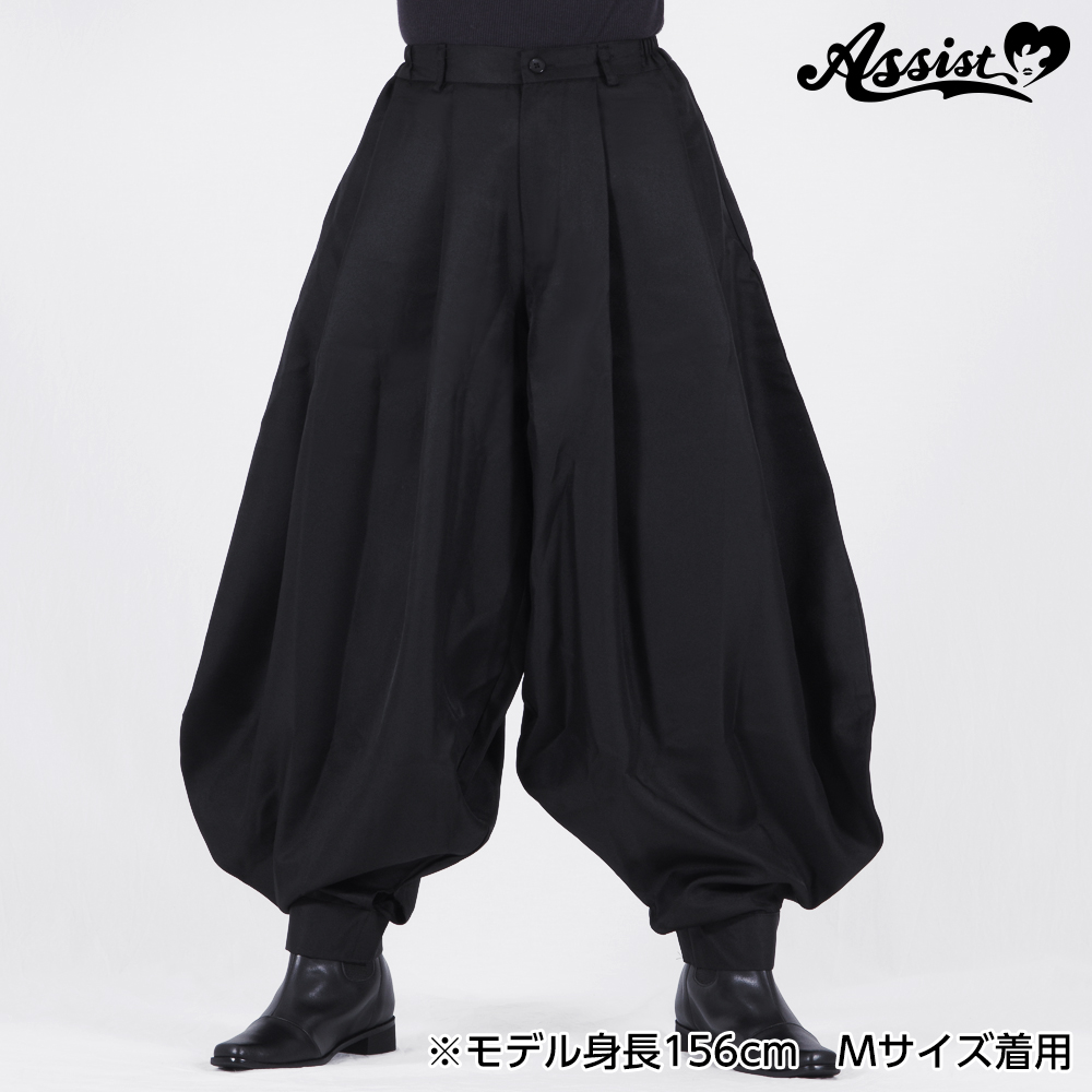 Saruel style deformed pants black　S