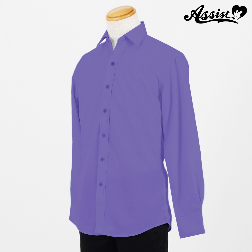 Color shirt (men&#39;s clothing, long sleeves)　Light purple