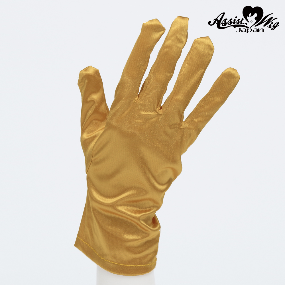 Satin gloves (short)　Gold