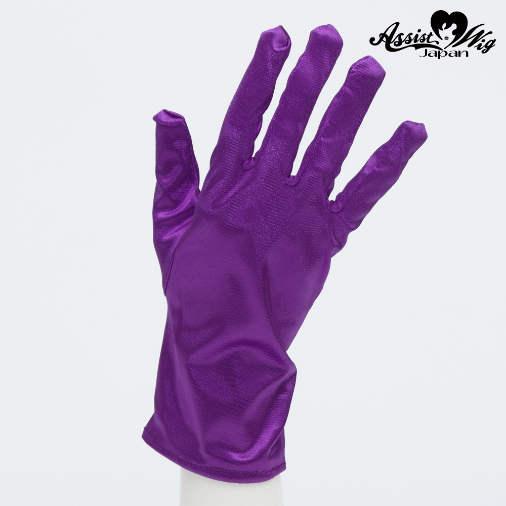Satin gloves (short)　purple