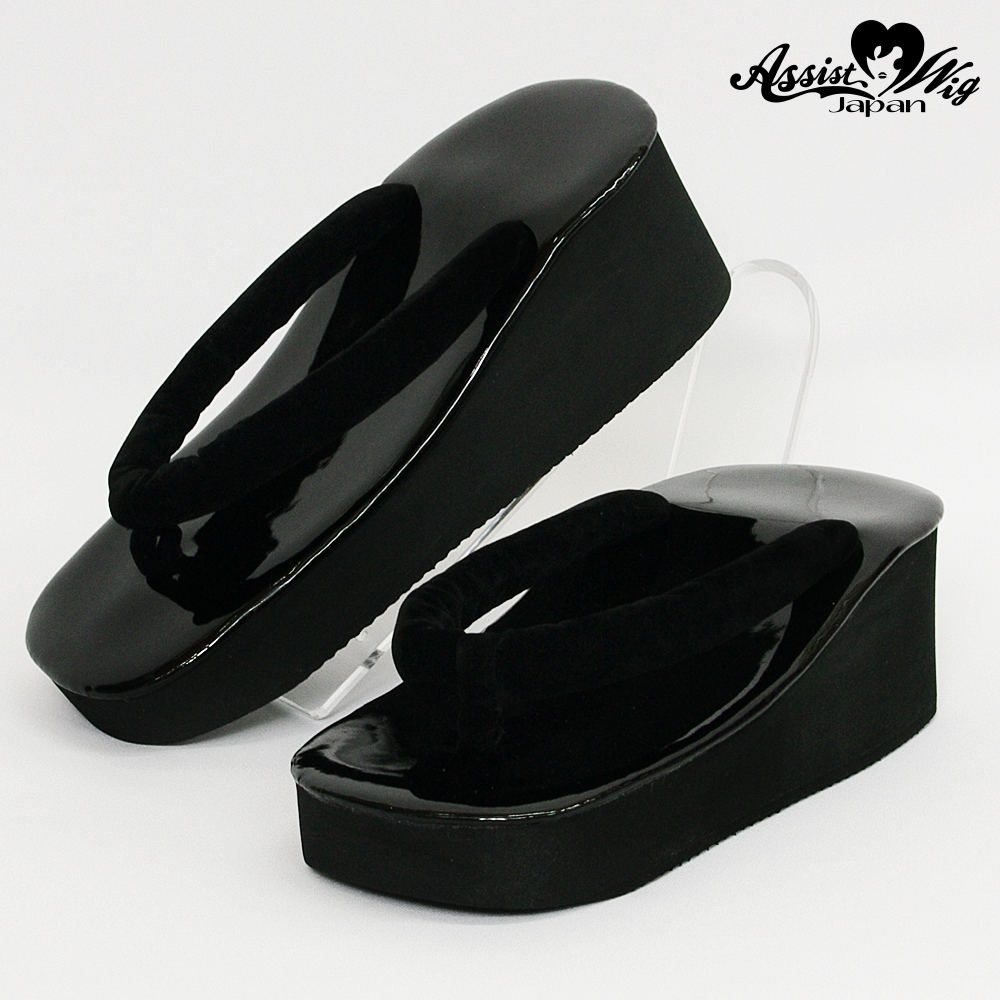 Thick bottom black sandals 6.0 cm　Throw Black