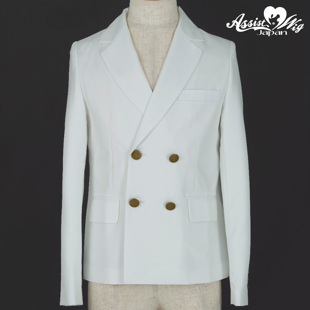 Renewal version double collar jacket　White
