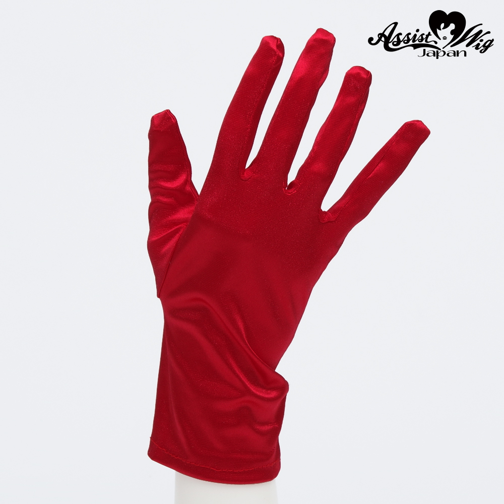 Satin gloves (short)　Red