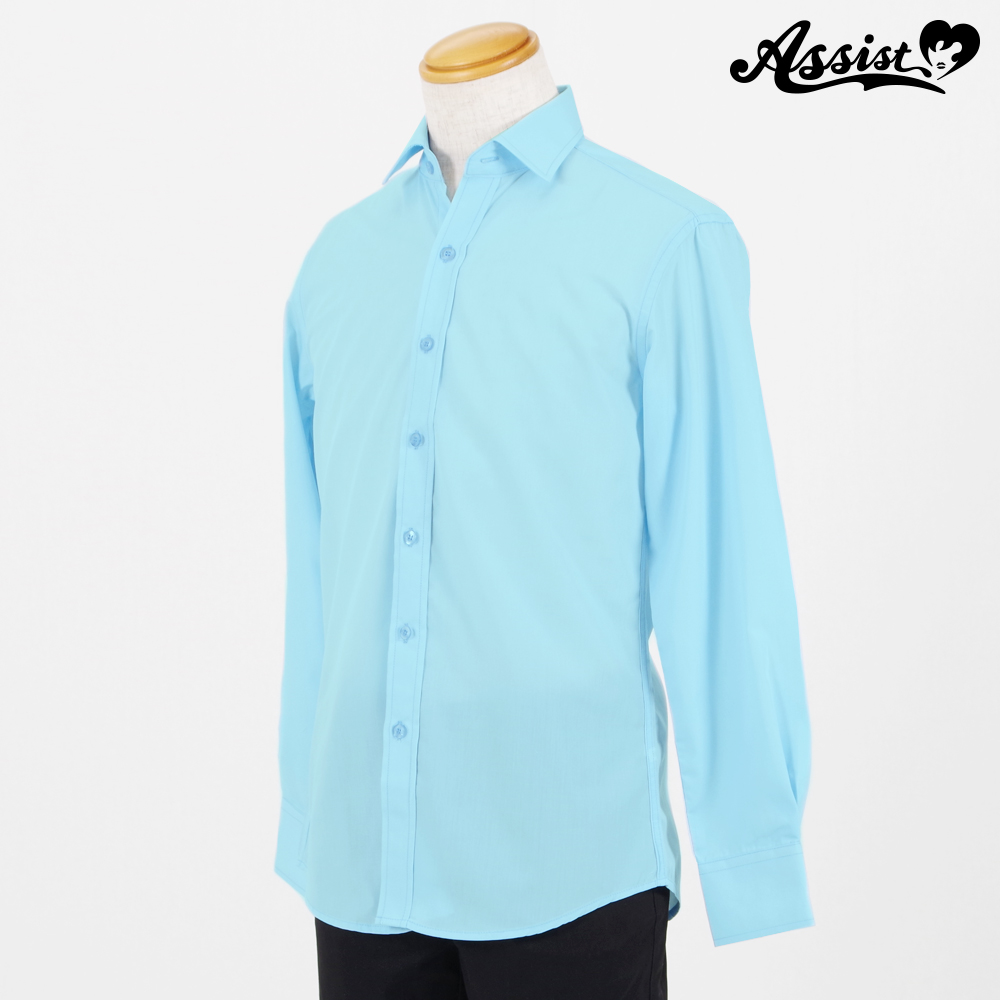 Color shirt (men&#39;s clothing, long sleeves)　Light Blue