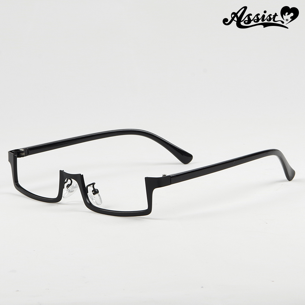 Half frame glasses (lower type) without lens　Black