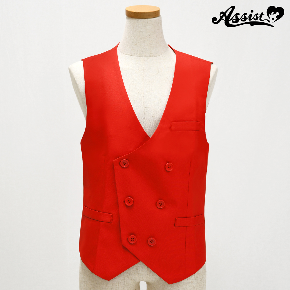 Double color vest　Red