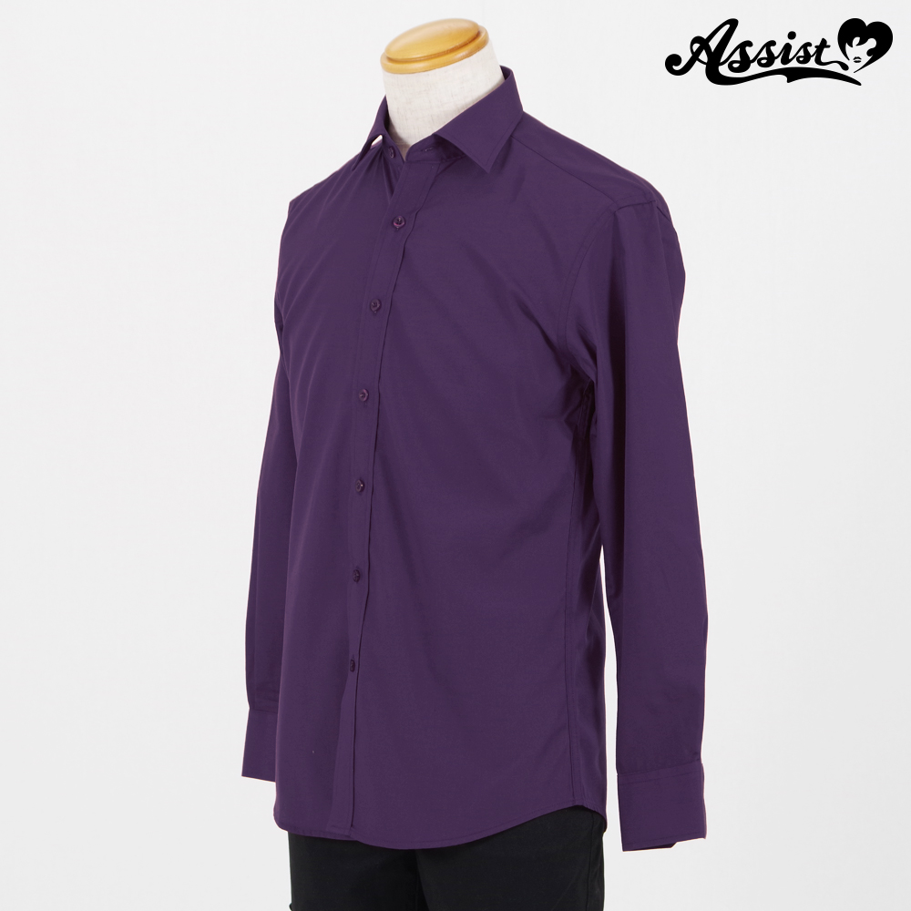 Color shirt (men&#39;s clothing, long sleeves)　purple