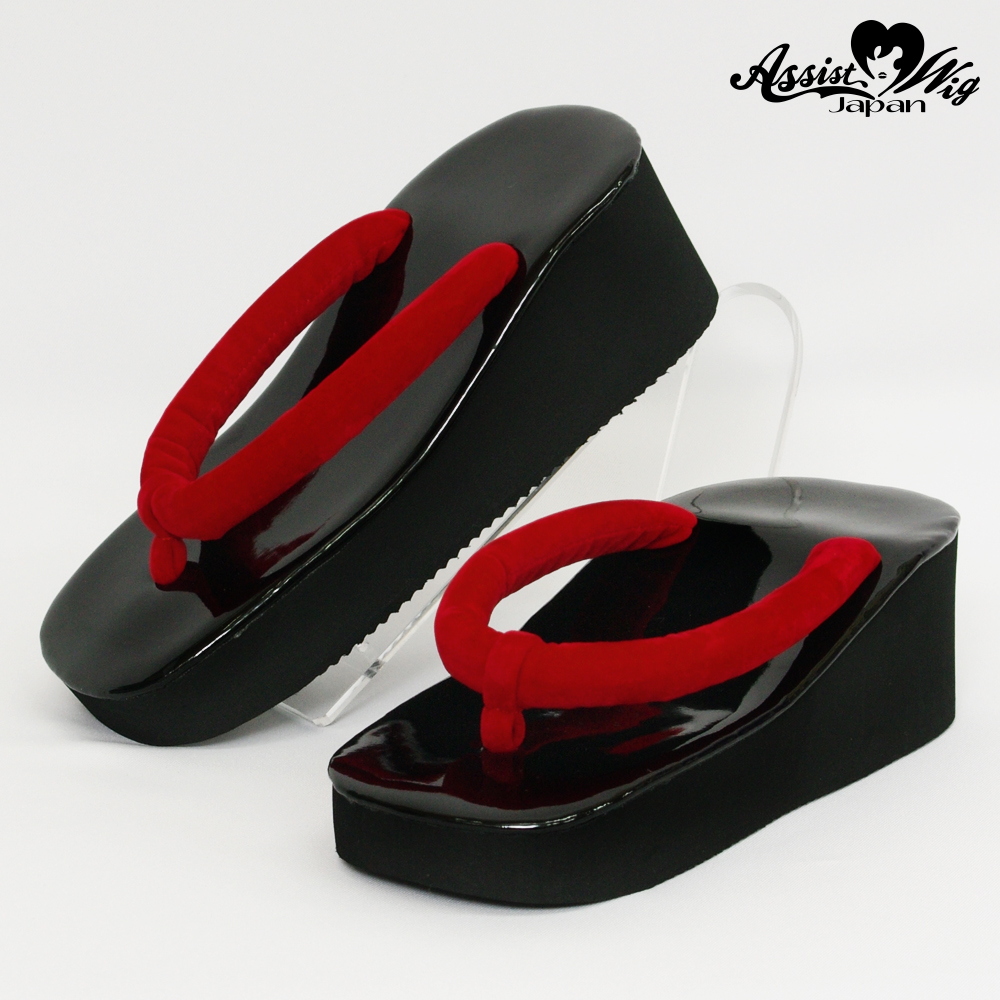Thick bottom black sandals 6.0 cm　Nostalgia Red