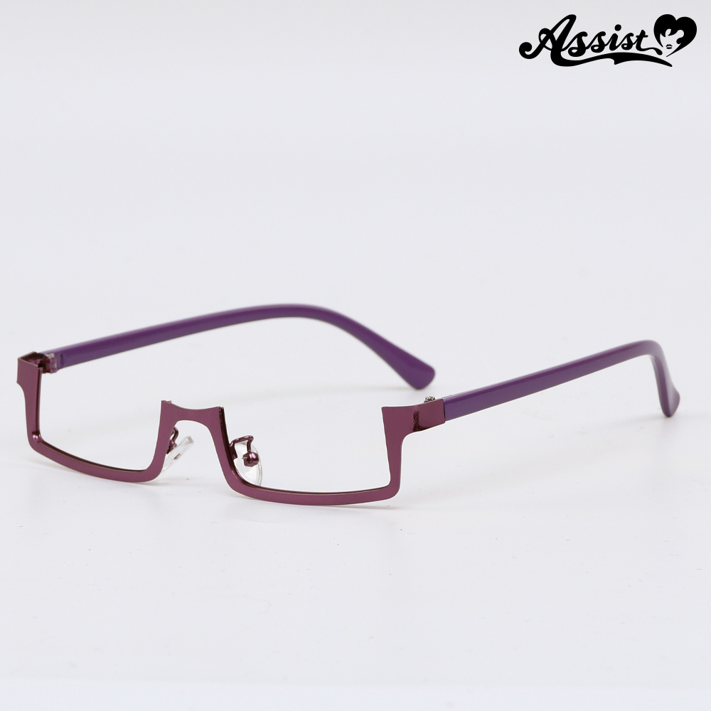 Half frame glasses (lower type) without lens　purple