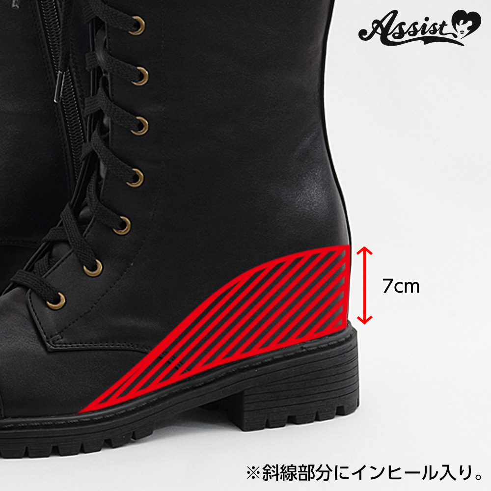 Secret Lace-up Short Boots Tank Sole Ver. Black M - Cosplay wig general  specialty store Assist Wig ONLINE SHOP
